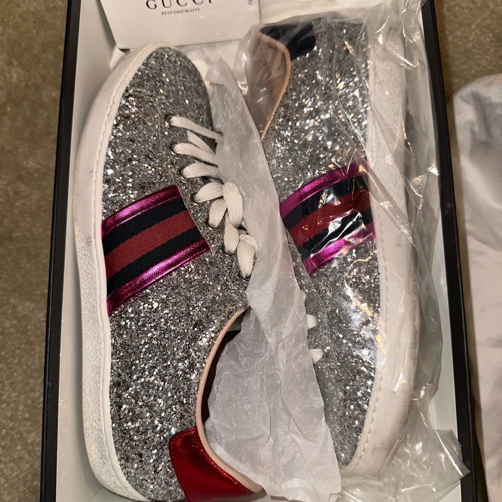 Gucci ace glitter sneakers size 38